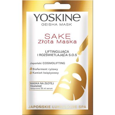 Yoskine Sake Golden Lifting- und Aufhellungsmaske 20ml