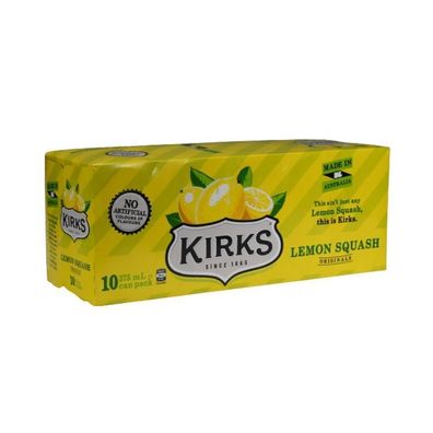 Kirks Lemon Squash Karton - Australian Import 10x375 ml