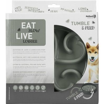 Eat Slow Live Longer Tumble Feeder Grey