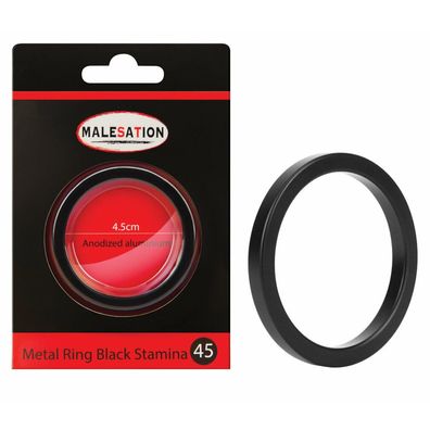 Malesation Metal Ring Black Stamina 45