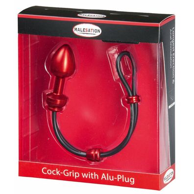 Malesation Cock-Grip mit Alu-Plug klein, rot