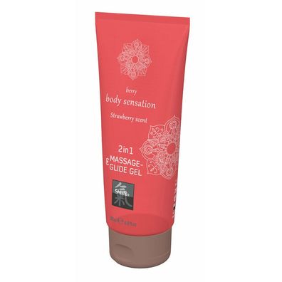 Shiatsu Massage-& Glide Gel 2in1 Strawberry 200ml