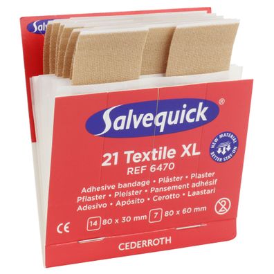 SALVEQUICK® Nachfüllpack 6470 elastisch 21 Stück Pflasterstrips Pflaster