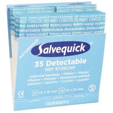 SALVEQUICK® Nachfüllpack 6735 CAP detektierbar 35 Stück Pflasterstrips Pflaster