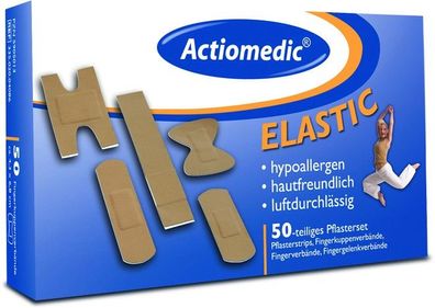 Actiomedic® Elastic Pflasterset elastisch Hautfarben 50-teilig Pflaster