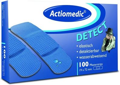 Actiomedic® DETECT wasserabweisende Pflasterstrips Blau 19 x 72 mm Pflaster