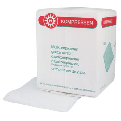 Nobamed Mullkompressen 8-fach unsteril 100 Stück