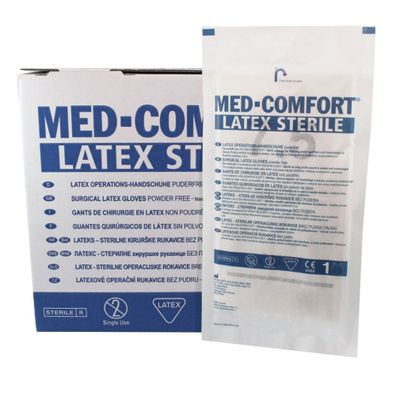 50 Paar MED-COMFORT Latex Operationshandschuhe steril puderfrei