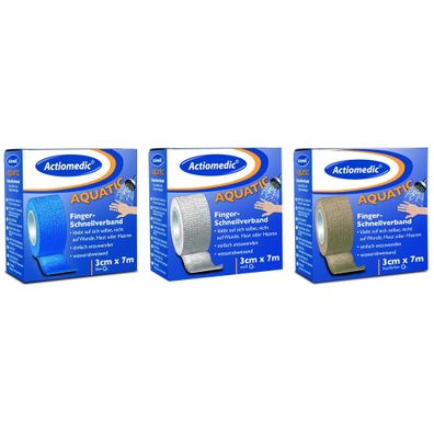 Actiomedic Aquatic Schnellverband 3 cm x 7 m selbsthaftend Wundschnellverband