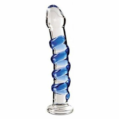 Pipedream Eiszapfen Hand geblasen Glas Massager Dildo 5 blau