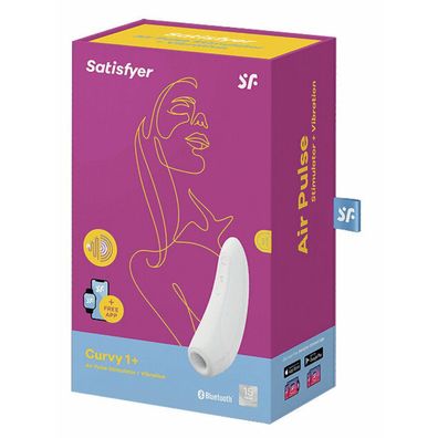 Satisfyer Curvy Saugvibrator, Auflegevibrator 13,5cm weiß mit App