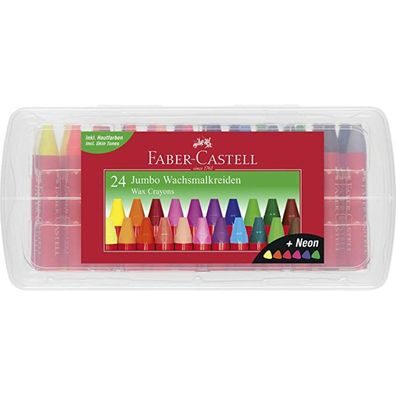 Wax Crayon Faber-castell Jumbo In Storage Box Of 24 Pieces Fc