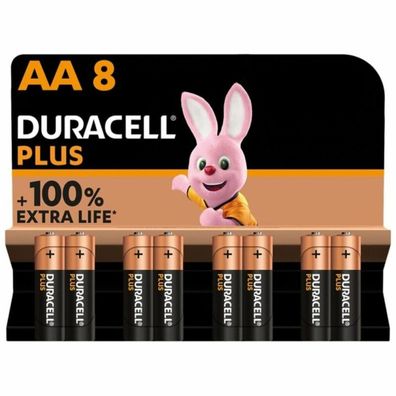 Duracell Alkaline Plus 100 Aa 8 St