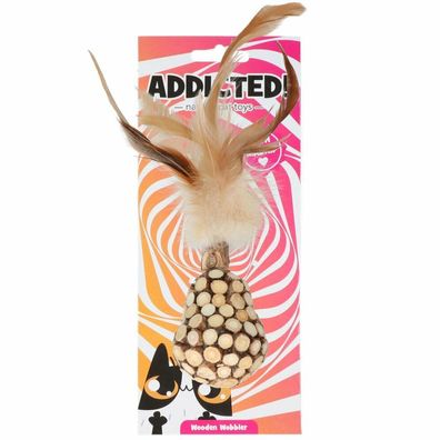 Addicted Wooden wobbler with feathers