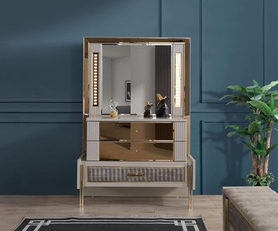 Kommode Spiegel Modern Luxus Möbel Design Schlafzimmer Sideboard 2Tlg