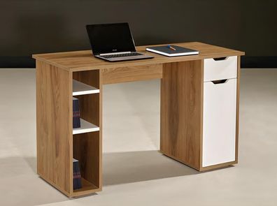 Schreibtisch Computertisch Büro Tisch Holz Braun Bürotisch Büromöbel