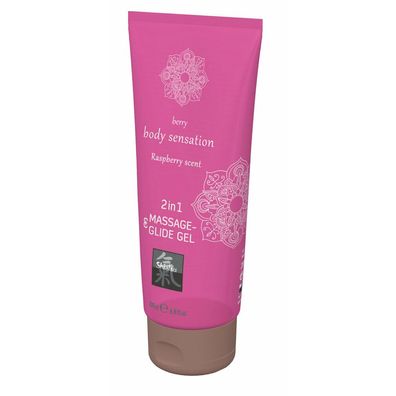 Shiatsu Massage-& Glide Gel 2in1 Raspberry 200ml