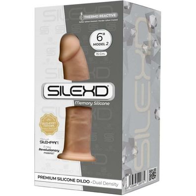 SILEXD Dual Density Silicone Dildo Model 2 flesh (6")