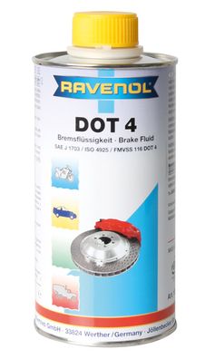 Ravenol DOT 4 Bremsflüssigkeit ganzjähriger Einsatz für Fahrzeuge mit ABS 250ml