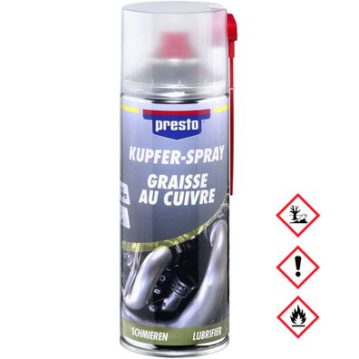 Presto Kupferspray Hochwertiges Schmiermittel Spraydose 400ml