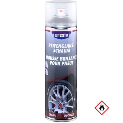 Presto Reifenglanz Schaum Reinigung und Pflege für Reifen 500ml