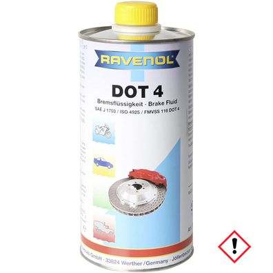 Ravenol Bremsfluessigkeit DOT 4 Hoechste Schmierkraft Kfz 1000ml