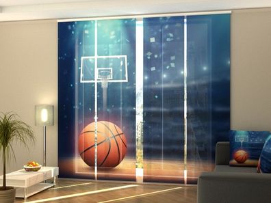 Foto-Schiebegardine Basketball, Flächenvorhang mit Motiv, Digitaldruck, auf Maß