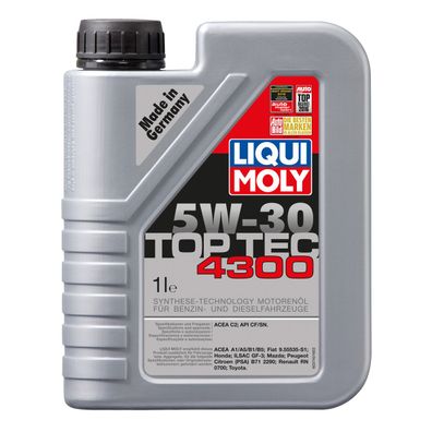 Liqui Moly Top Tec 4300 5W 30 Premium Hightech Leichtlaufmotoröl 1L