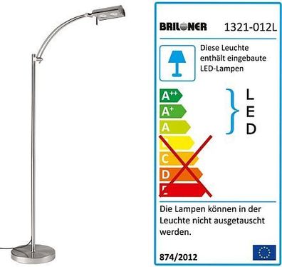 Stehleuchte LED warmweiß Metall LivarnoLux EAN883 Neigbarer Arm. NEU, und in der OVP