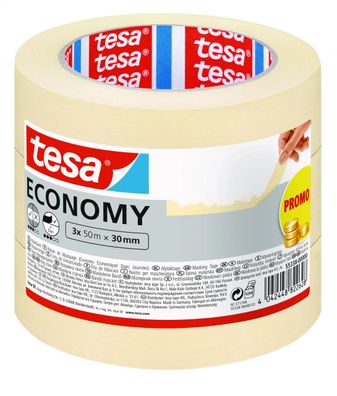 3er Pack tesa Malerband Economy Länge 50m, Breite 30mm