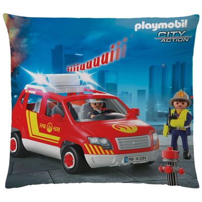 Playmobil City Action Feuerwehr Kissen 40 x 40 cm Kuschelkissen