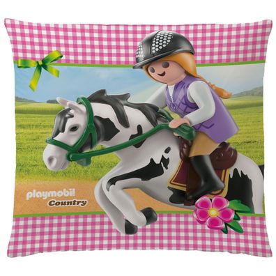 Playmobil Kissen Country Pferd 40x40 cm Reiterhof Kuschelkissen