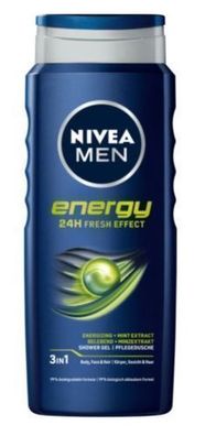 Nivea Herren Duschgel Energy, 500 ml - Erfrischender Start