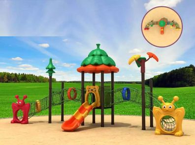 Spielplatz Für Kinder Mit Rutschen Outdoor Unterhaltung Kinder Spielplätze