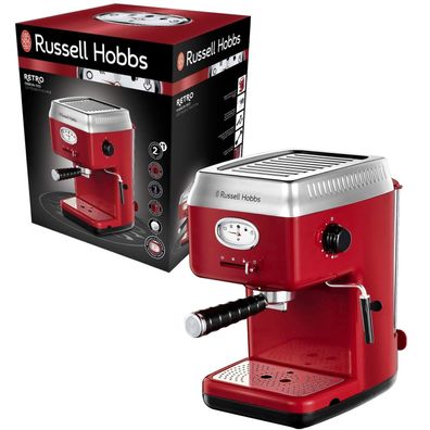 Russell Hobbs Retro Espresso Siebträgermaschine 15Bar Espressomaschine Milchdüse