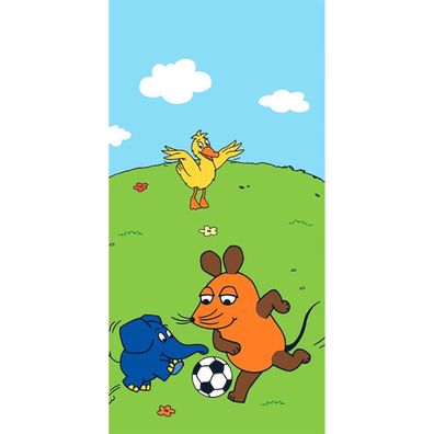 Die Sendung mit der Maus Badetuch Fußball 75x150 cm