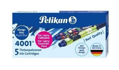 Pelikan Tintenpatronen 4001 für Lamy Füller Königsblau 5 Stück