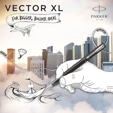 Parker Vector XL Füllfederhalter versch. metallic Lackierungen Füller Feder M