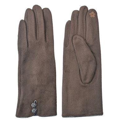 Clayre & Eef Winterhandschuhe 8x24 cm Braun Polyester