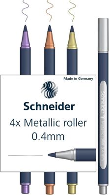 Schneider Paint It Metallic Rollerball 050 Strichstärke 0.4mm 4er 8er Etui