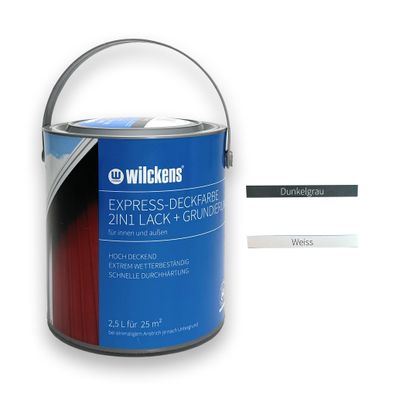 Wilckens 2,5L Express Deckfarbe 2in1 Lack + Grundierung für innen außen (6,4€/L)