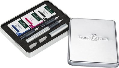 FABER Castell Kalligraphie Set GRIP 2011 silber Füller Federhalter lettering