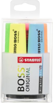 Stabilo Textmarker BOSS Original 6er Set Marker in stylischer Rundbox Kultmarker