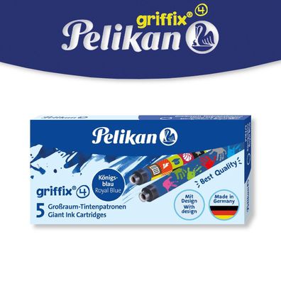 Pelikan Patronen Griffix Stufe 4 5x Tintenpatrone bedruckt Füller Füllhalter