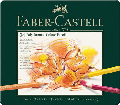 Faber-Castell Polychromos Set 12 24 er Farbstifte Künstlerfarbstifte Metalletui