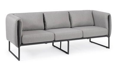 Sofa Pixel aus Aluminium, Grau 186x74x72 cm