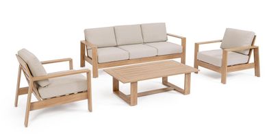 Garten-Set Baltic 4er-Set aus Aluminium Sessel: 82x86x83 cm / Sofa: 206x86x83 cm / Ti