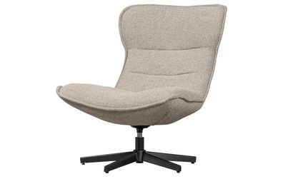 Drehsessel Warp aus Boucle-Stoff, Taupe 81x92x92 cm