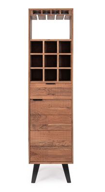 Barschrank Isar aus Akazienholz, 180 cm 45x40x180 cm