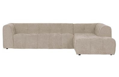 Ecksofa Grid aus Chenille-Gewebe Rechts, Beige 298x95/225x68 cm